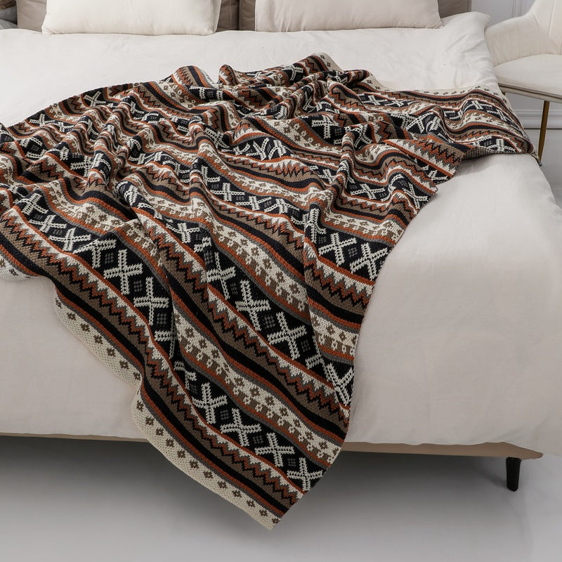 Knitted Wool Bohemian Blanket