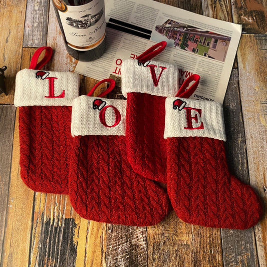 Decorative Knitted Christmas Socks for Kids