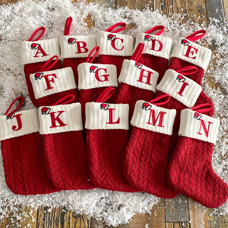 Decorative Knitted Christmas Socks for Kids