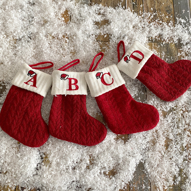 Decorative Knitted Christmas Socks for Kids