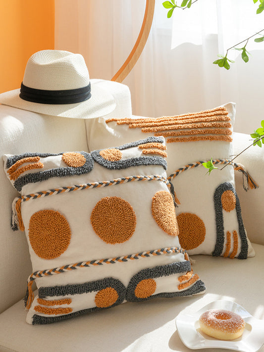 Funda de almohada con mechones de estilo bohemio 