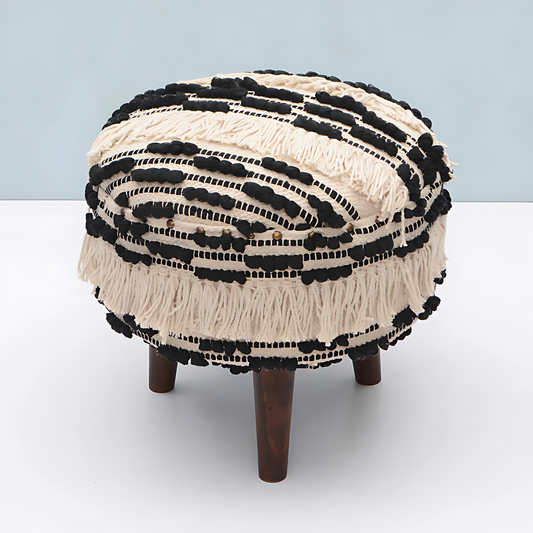 Hand-woven Solid Wood Stool